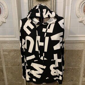 Rue +. Size 1X. Lightweight Hoodie. Tie Neck. Pouch Pocket. B101.